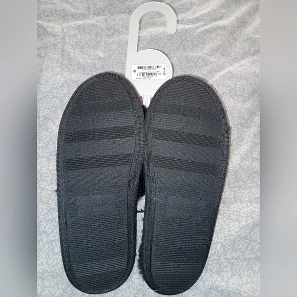 Jenni Intimates Black Pink Heart Slippers - Picture 3 of 3